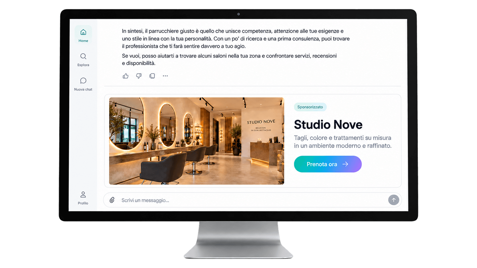 Diagramma del percorso ChatGPT Ads: l'annuncio dentro ChatGPT porta al sito web e all'acquisto